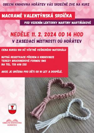 MACRAMÉ valentýnská srdíčka 11.2.2024 od 14.00 1